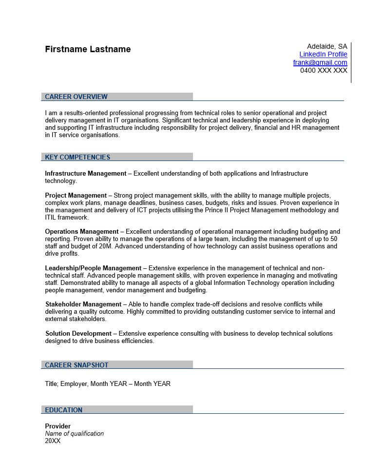 how to write a resume format examples
